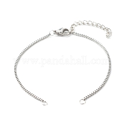 Fabrication de bracelets à chaînes en acier inoxydable chirurgical 316 résistant au ternissement, avec anneaux de jonction en acier inoxydable 304 et fermoirs à pince de homard et chaînes d'extrémité, couleur inoxydable, 15.9x0.1x0.1 cm