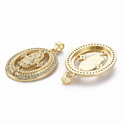 Латунные микропаве прозрачные подвески с фианитом&nbsp;ZIRC-Q200-048-NF