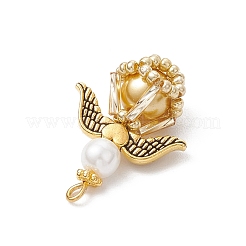 Стеклянные жемчужины круглые бусины подвески&nbsp;PALLOY-MZ00747-01