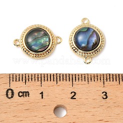 Плоские круглые подвески-соединители из натуральной ракушки пауа&nbsp;KK-G538-48G