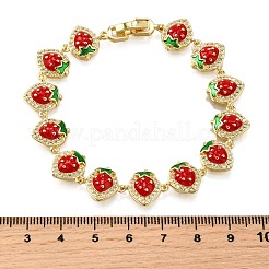 Латунь микро проложить кубического циркония браслеты ссылку BJEW-K278-02G-02