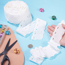 コットンレーストリム  洋服アクセサリー用  ホワイト  2-1/8インチ（55mm）&nbsp;OCOR-TAC0015-30A