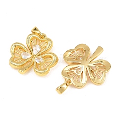 Латунные микропаве прозрачные подвески с фианитом&nbsp;KK-H262-14G