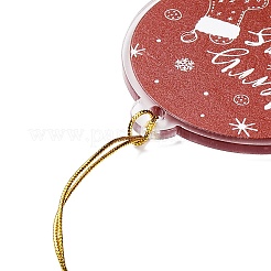 クリスマステーマのアクリルペンダント装飾  ナイロンコード吊り下げ装飾  フラットラウンド  クリスマスソックス  190~205mm&nbsp;LS-HJEW-G021-01C