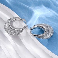 Серьги-кольца из латуни с прозрачным фианитом EJEW-R025-36P