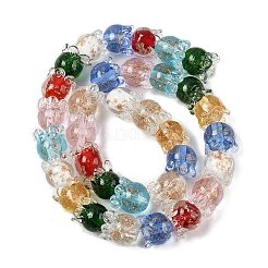 Нити золотых песочных бусин лэмпворк LAMP-P069-02A-07