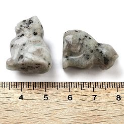 天然ゴマジャスパー彫刻人形  ホームオフィスのデスクトップ装飾用  猫  10.5~13x16~18x21.5~23.5mm&nbsp;DJEW-L023-B23