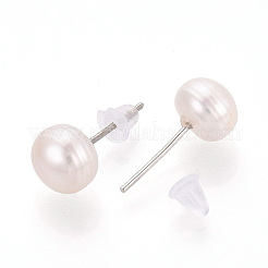 Natürliche Perle Ohrstecker&nbsp;PEAR-N020-07C-01