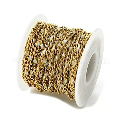 イオンプレーティング（IP）304ステンレススチールエナメルチェーン  ハンダ付け  スプールで  ホワイトスモーク  11x3x1.5mm&nbsp;CHS-Q005-06G-02