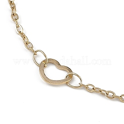 Cavigliere con catene a forma di cuore in acciaio inossidabile 304&nbsp;AJEW-A057-09B-G
