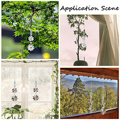 2 шт. 2-х цветные стеклянные бусины в виде цветка-ловца солнца AJEW-CN0002-78