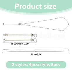 8 шт. 2 стиля 304 нержавеющая сталь цепочка ожерелье изготовление NJEW-HS00020