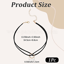 1 Stück doppellagige Choker-Halsketten aus Kunstwildleder mit Legierungsring für Damen&nbsp;NJEW-CL0001-32