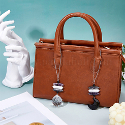 2 шт. 2 стиля натуральный ларвикит и хаулит и аметист двухконечный кулон украшение&nbsp;HJEW-FH00213