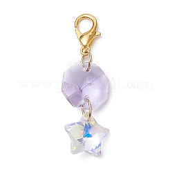 Стеклянные подвески в форме звезды/восьмиугольника&nbsp;HJEW-JM01044