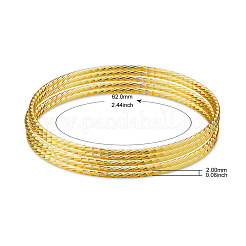 真鍮製の仏教用バングルセット  24KGP本金メッキ  2-3/8インチ（6.2cm）  5個/セット&nbsp;JB640A