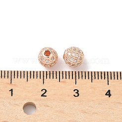 Круглые латунные микро проложить кубического циркония бусы&nbsp;ZIRC-N016-01RG-6MM