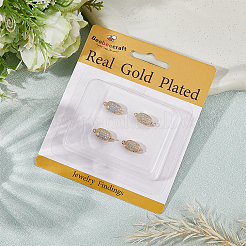 6 шт. латунные застежки-коробочки с микропаве из прозрачного кубического циркония KK-BBC0019-66