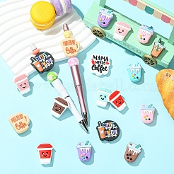 24 pièce de perles en silicone à motifs de boissons de dessins animés&nbsp;PVC-YW0001-04