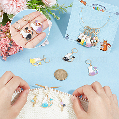 Подвесные маркеры петель с замком из сплава эмали HJEW-AB00158