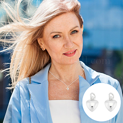 2 шт. 925 подвески в виде объемного сердца из стерлингового серебра с соединительными кольцами&nbsp;STER-UN0001-61S