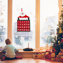 Санта-Клаус нетканый материал Рождественский обратный отсчет 24 день календарь кулон украшение HJEW-WH0042-84