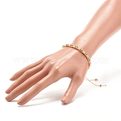 Браслет из круглых латунных плетеных бусин&nbsp;BJEW-JB07855