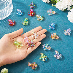 18 шт. 9 стиля подвески-цветы из акрила и сплава&nbsp;PALLOY-TAC0160