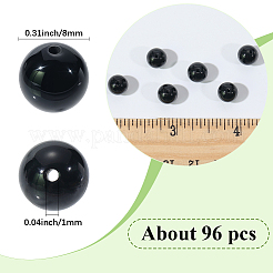 2 нити круглых бусин из натурального черного оникса (окрашенных и нагретых)&nbsp;G-SP0001-24