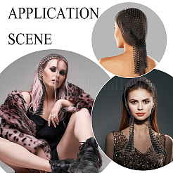 2 шт. 2-цветная сетчатая шапка-ушанка из полиэстера со стразами для женщин&nbsp;AJEW-CY0001-64