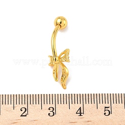 Bauchnabelpiercings aus Messing mit klaren Zirkonia&nbsp;LS-AJEW-L099-01B-G