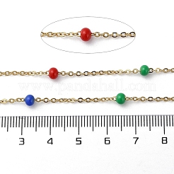 Цепи из нержавеющей стали 304 с вакуумным покрытием PVD с цветной эмалью в форме ронделя CHS-G030-01G