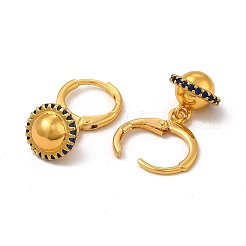 Голубые кубические циркониевые серьги с подвеской в форме планеты EJEW-P221-23G