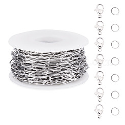 304 Edelstahl Büroklammer Ketten Armband Halskette DIY Herstellung Kit&nbsp;DIY-TA0009-67