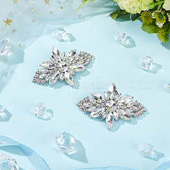 1 шт. цветочный сплав со стеклянными съемными пряжками для обуви AJEW-AN0007-18