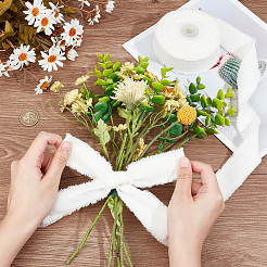 10 ярд бархатной потрепанной ленты&nbsp;SRIB-WH0011-226A