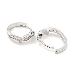 Orecchini a cerchio da donna in ottone con micro pavé di zirconi chiari&nbsp;EJEW-S228-01P