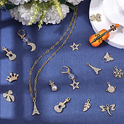 40 Stück 20 Stile Legierungsanhänger mit Strass&nbsp;FIND-BM0001-36