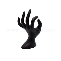 樹脂リングディスプレイ  ハンドモデル  ブラック  8x5.4x17.3cm&nbsp;RDIS-WH0011-06B