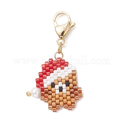 Подвесные украшения из стеклянных бусинок на рождественскую тематику HJEW-MZ00341-05