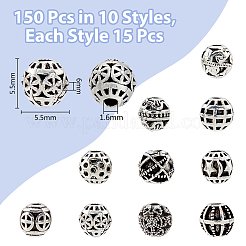 150 Stück Zinklegierungsperlen in 10 Stilen&nbsp;FIND-DC0003-67