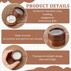 Круглые деревянные коробочки для обручальных колец CON-WH0093-03B