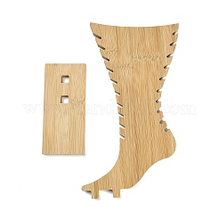 Présentoirs pour bracelets de cheville en bois en forme de jambe&nbsp;LS-WD-CBA482F-01A