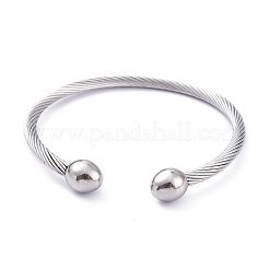 Bracelets manchettes en acier inoxydable 304 résistant au ternissement&nbsp;BJEW-M284-12P