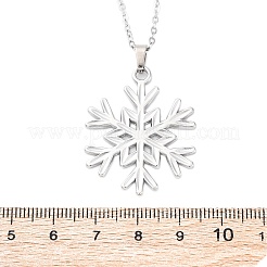Ожерелья с подвесками из нержавеющей стали 304 в виде снежинки NJEW-M096-07P
