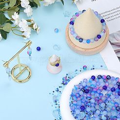 ガラスビーズ  ラウンド＆ヒトデ＆フィッシュ＆ロンデル  混合スタイル  藤紫色  2.5~14x2.5~13.5x2~8.5mm  穴：1~1.4mm  約200~300個/袋  2袋/箱&nbsp;GLAA-SZ0001-94J