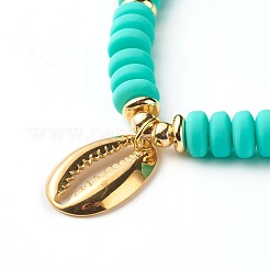 Набор браслетов стрейч с кубическим цирконием в форме раковины для девочек-подростков&nbsp;X1-BJEW-JB06850-04