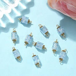 10 ciondolo con connettore a cubo in vetro screpolato trasparente&nbsp;PALLOY-JF03944