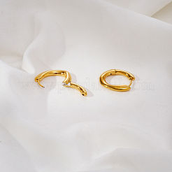 Pendientes de aro ovalados de acero inoxidable 304 para mujer&nbsp;QS9447