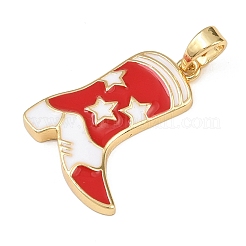 Рождественские латунные эмалевые подвески KK-K413-03G